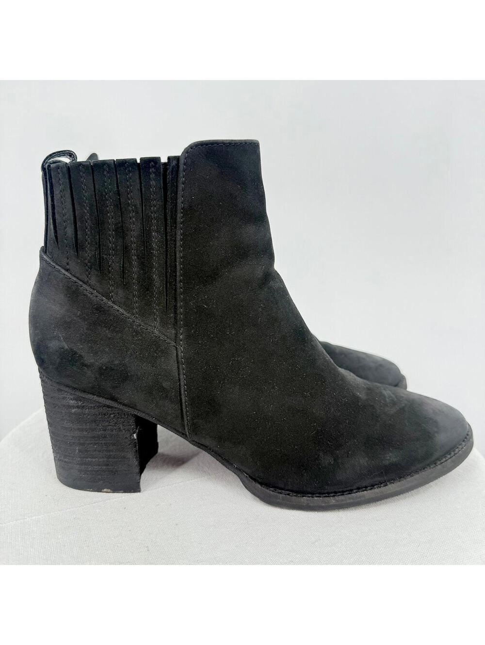 Women's Blondo Waterproof Leather Heeled Boots Black Shoes 9